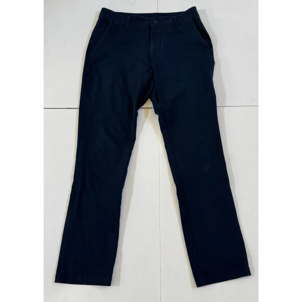 Under Armour Mens‎ Golf Pants Navy Blue Flat Front Stretch Trousers 32/34